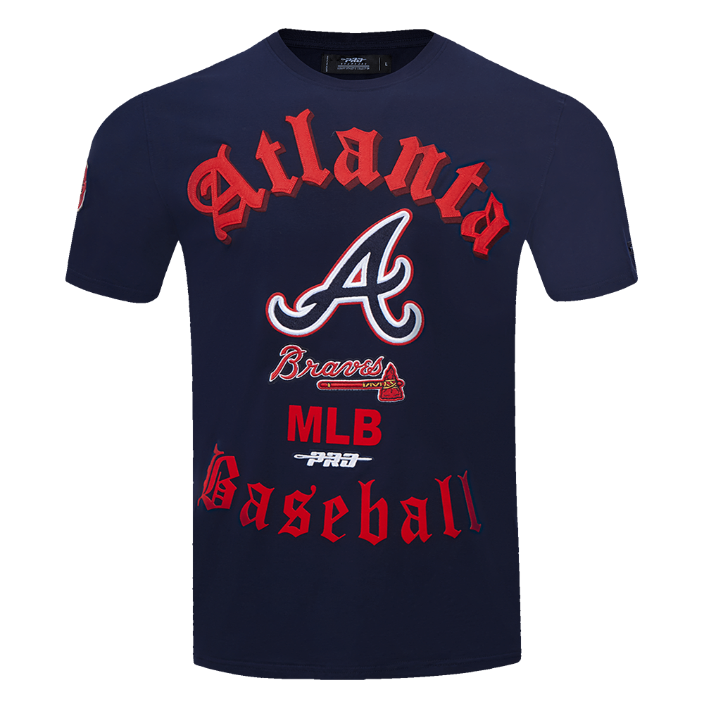 MLB ATLANTA BRAVES OLD ENGLISH HAUT EN JERSEY SIMPLE POUR HOMME (MARINE MINUIT)