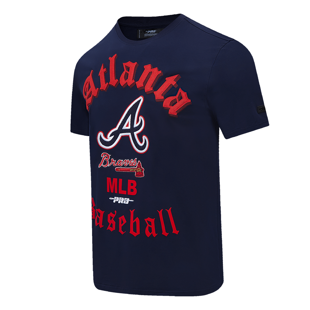 MLB ATLANTA BRAVES OLD ENGLISH HAUT EN JERSEY SIMPLE POUR HOMME (MARINE MINUIT)