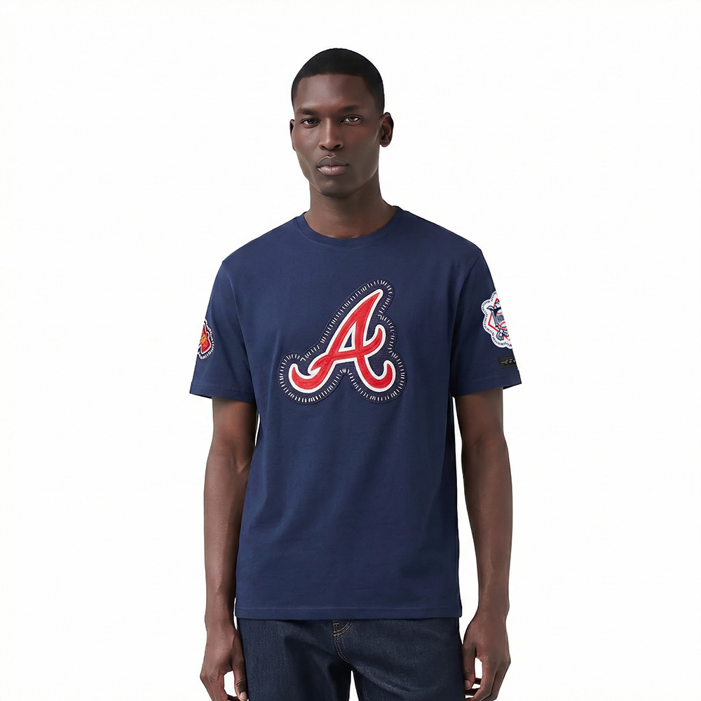 MLB ATLANTA BRAVES DIY PICK STITCH HAUT EN JERSEY SIMPLE POUR HOMME (MARINE MINUIT)