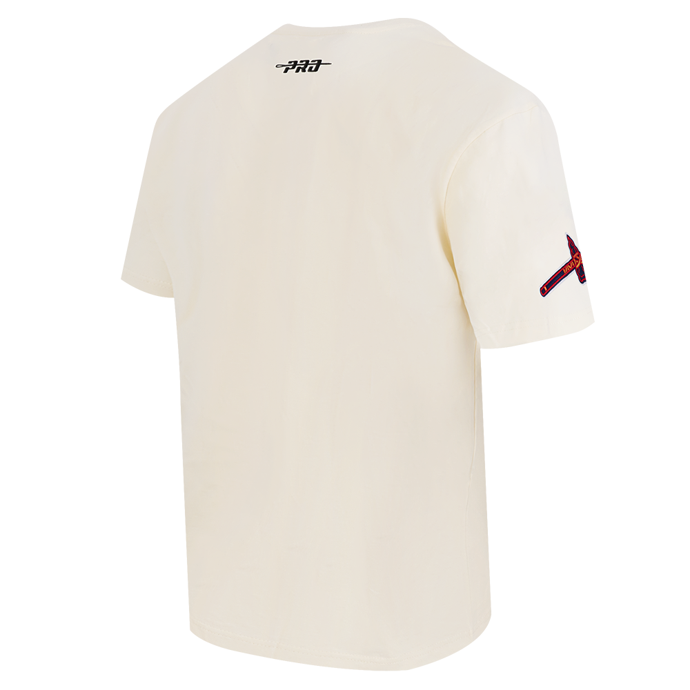 MLB ATLANTA BRAVES HAUT CHROME EN JERSEY DE COTON À ÉPAULES TOMBANTES POUR HOMME (COQUILLE D'ŒUF)