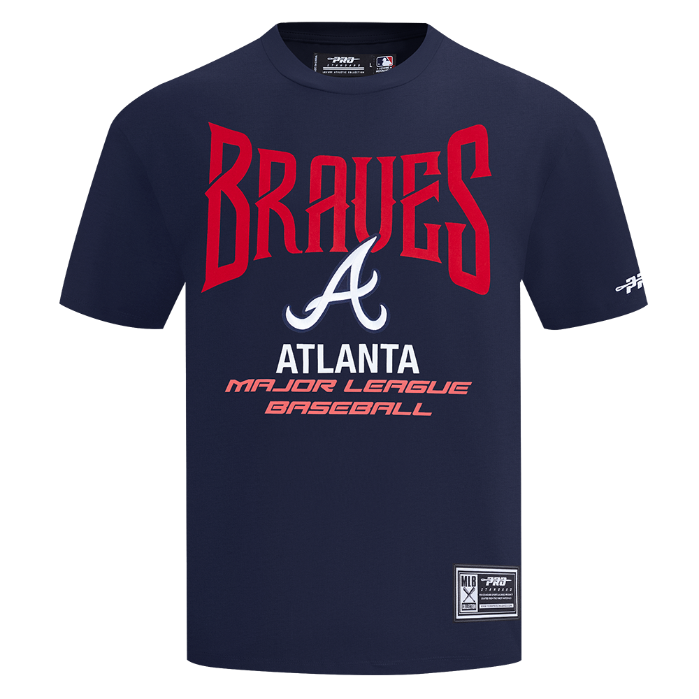 MLB ATLANTA BRAVES CITY TOUR 2.0 HAUT EN JERSEY DE COTON À ÉPAULES TOMBANTES POUR HOMME (MARINE MINUIT)