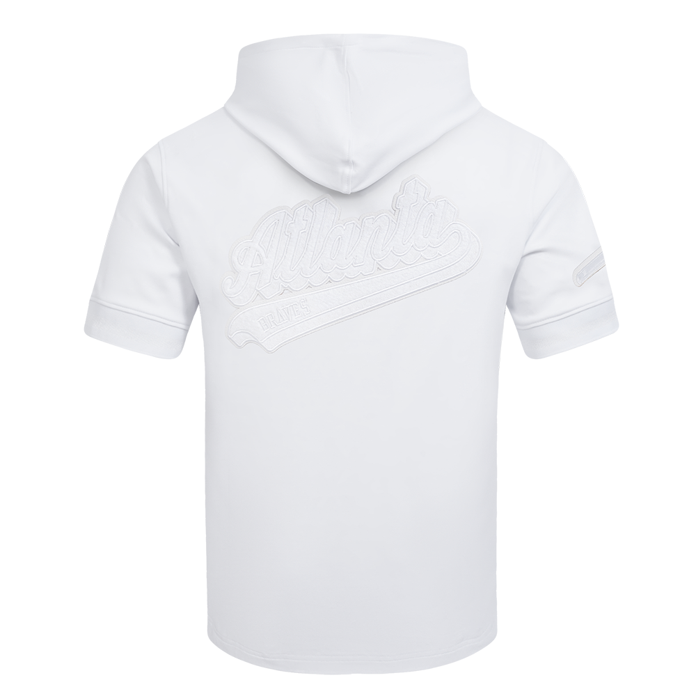 MLB ATLANTA BRAVES WHITE OUT CHANDAIL À CAPUCHON À MANCHES COURTES POUR HOMME (BLANC)