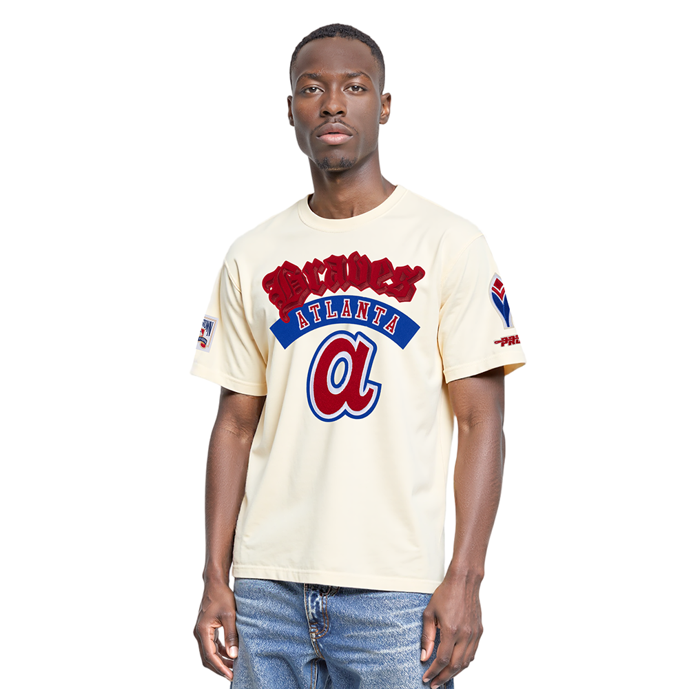 MLB ATLANTA BRAVES BEST OF HAUT EN JERSEY DE COTON À ÉPAULES TOMBANTES POUR HOMME (COQUILLE D'ŒUF)