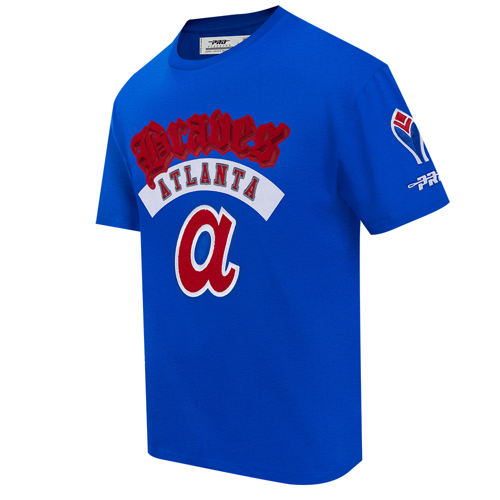 MLB ATLANTA BRAVES BEST OF HAUT EN JERSEY DE COTON À ÉPAULES TOMBANTES POUR HOMME (BLEU ROYAL)