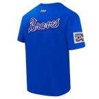 MLB ATLANTA BRAVES BEST OF HAUT EN JERSEY DE COTON À ÉPAULES TOMBANTES POUR HOMME (BLEU ROYAL)