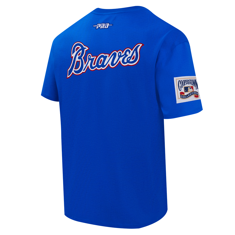 MLB ATLANTA BRAVES BEST OF HAUT EN JERSEY DE COTON À ÉPAULES TOMBANTES POUR HOMME (BLEU ROYAL)