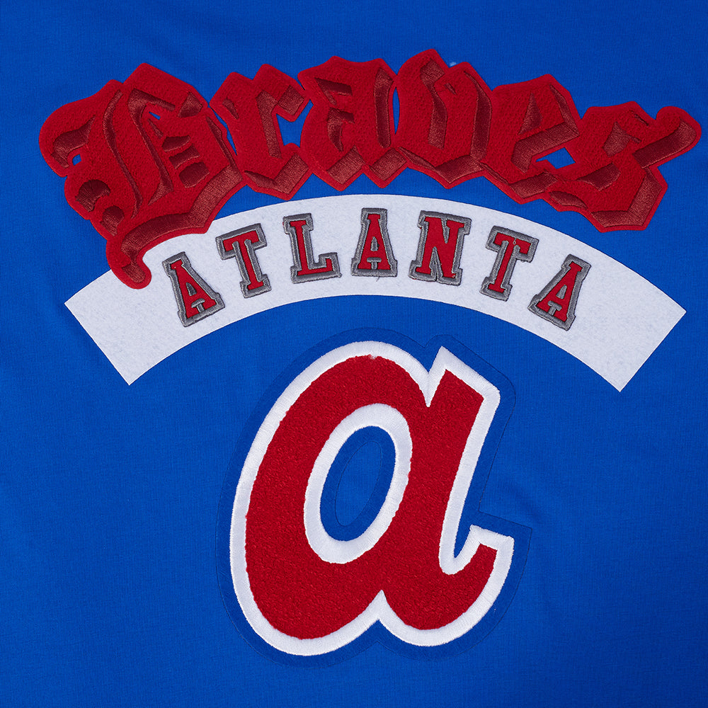 MLB ATLANTA BRAVES BEST OF HAUT EN JERSEY DE COTON À ÉPAULES TOMBANTES POUR HOMME (BLEU ROYAL)