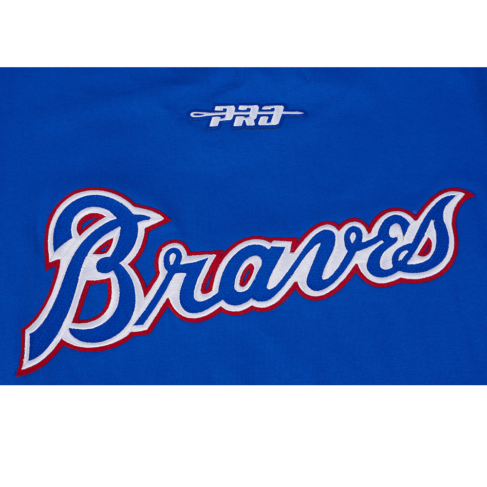 MLB ATLANTA BRAVES BEST OF HAUT EN JERSEY DE COTON À ÉPAULES TOMBANTES POUR HOMME (BLEU ROYAL)