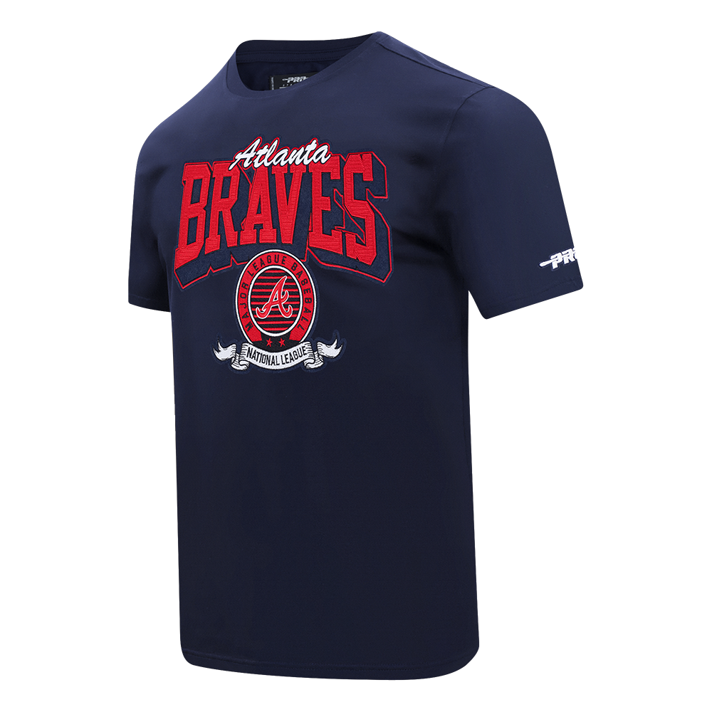 MLB ATLANTA BRAVES TEAM BADGE HAUT EN JERSEY SIMPLE POUR FEMME POUR HOMME (MARINE MINUIT)