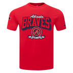 MLB ATLANTA BRAVES TEAM BADGE HAUT EN JERSEY SIMPLE POUR FEMME POUR HOMME (ROUGE)