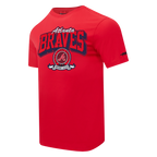 MLB ATLANTA BRAVES TEAM BADGE HAUT EN JERSEY SIMPLE POUR FEMME POUR HOMME (ROUGE)