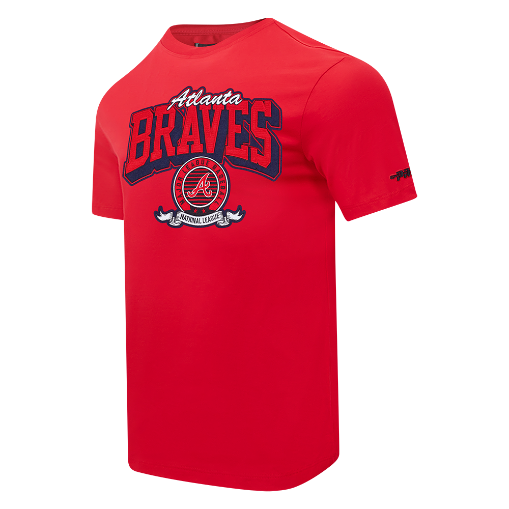 MLB ATLANTA BRAVES TEAM BADGE HAUT EN JERSEY SIMPLE POUR FEMME POUR HOMME (ROUGE)