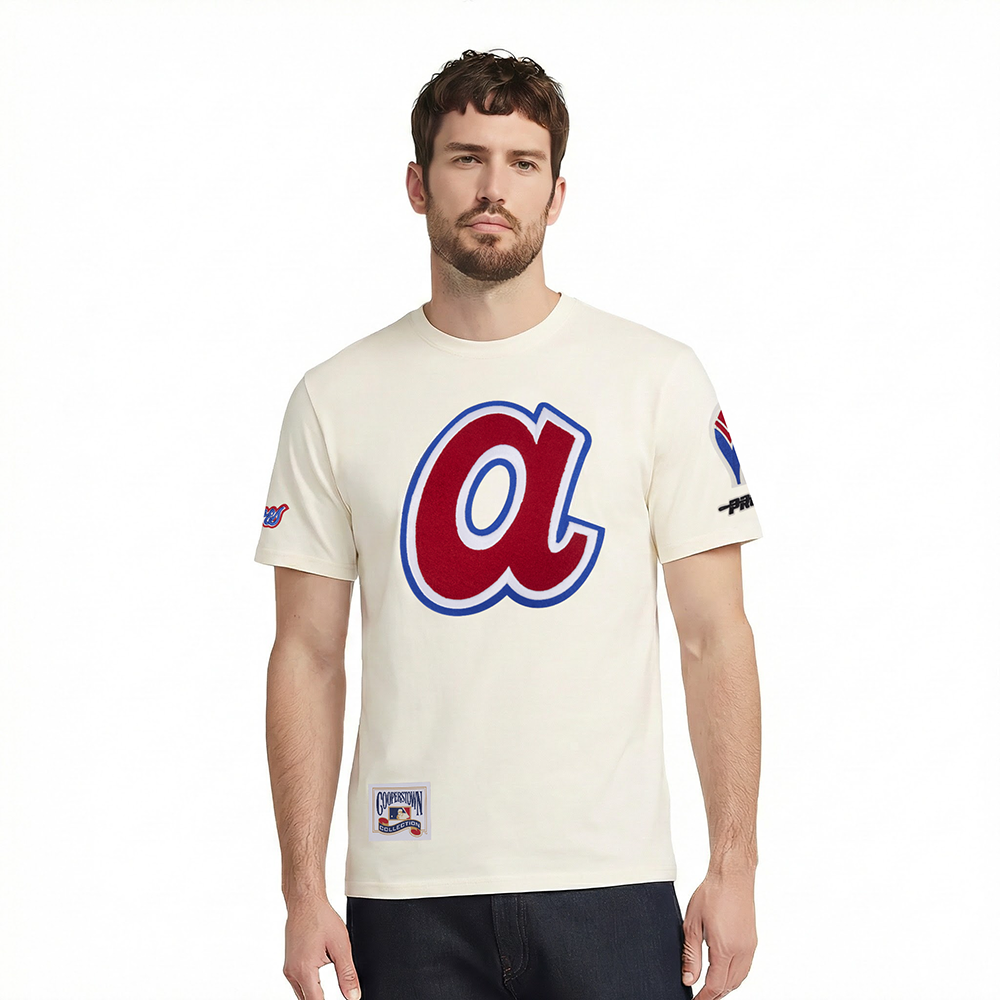 MLB ATLANTA BRAVES RETRO CLASSICS HAUT EN JERSEY SIMPLE POUR HOMME (COQUILLE D'ŒUF)