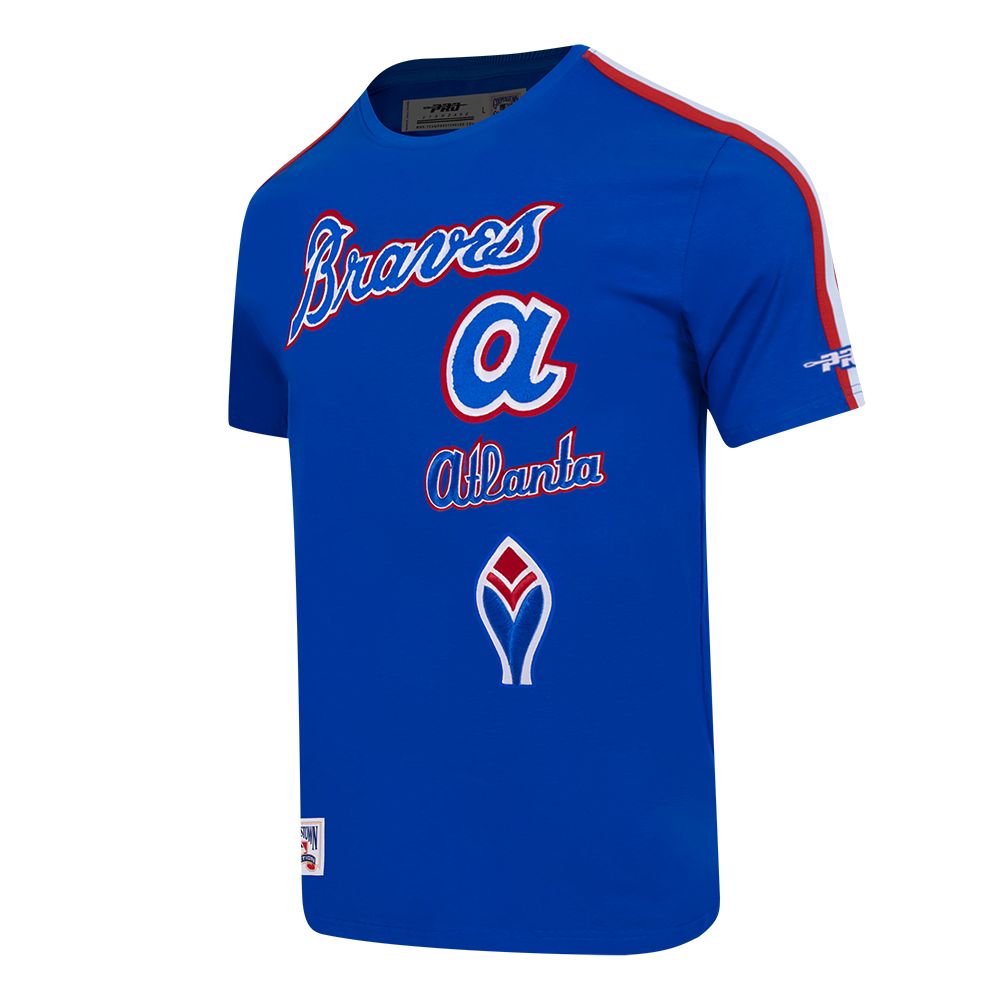 MLB ATLANTA BRAVES RETRO CLASSICS HAUT POUR HOMME (BLEU ROYAL/ROUGE)