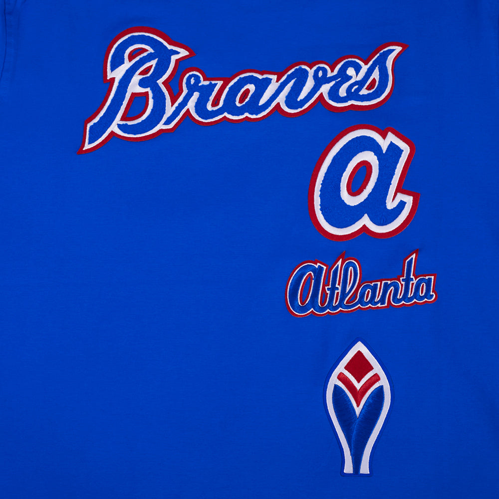MLB ATLANTA BRAVES RETRO CLASSICS HAUT POUR HOMME (BLEU ROYAL/ROUGE)