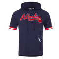 MLB ATLANTA BRAVES CLASSIC CHENILLE MEN'S PO HOODIE (MIDNIGHT NAVY/RED)