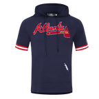 MLB ATLANTA BRAVES CLASSIC CHENILLE MEN'S PO HOODIE (MIDNIGHT NAVY/RED)