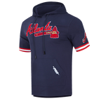 MLB ATLANTA BRAVES CLASSIC CHENILLE MEN'S PO HOODIE (MIDNIGHT NAVY/RED)