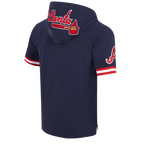 MLB ATLANTA BRAVES CLASSIC CHENILLE MEN'S PO HOODIE (MIDNIGHT NAVY/RED)