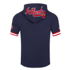 MLB ATLANTA BRAVES CLASSIC CHENILLE MEN'S PO HOODIE (MIDNIGHT NAVY/RED)