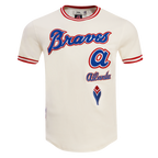 MLB ATLANTA BRAVES RETRO CLASSIC HAUT POUR HOMME (COQUILLE D'ŒUF/ROUGE)