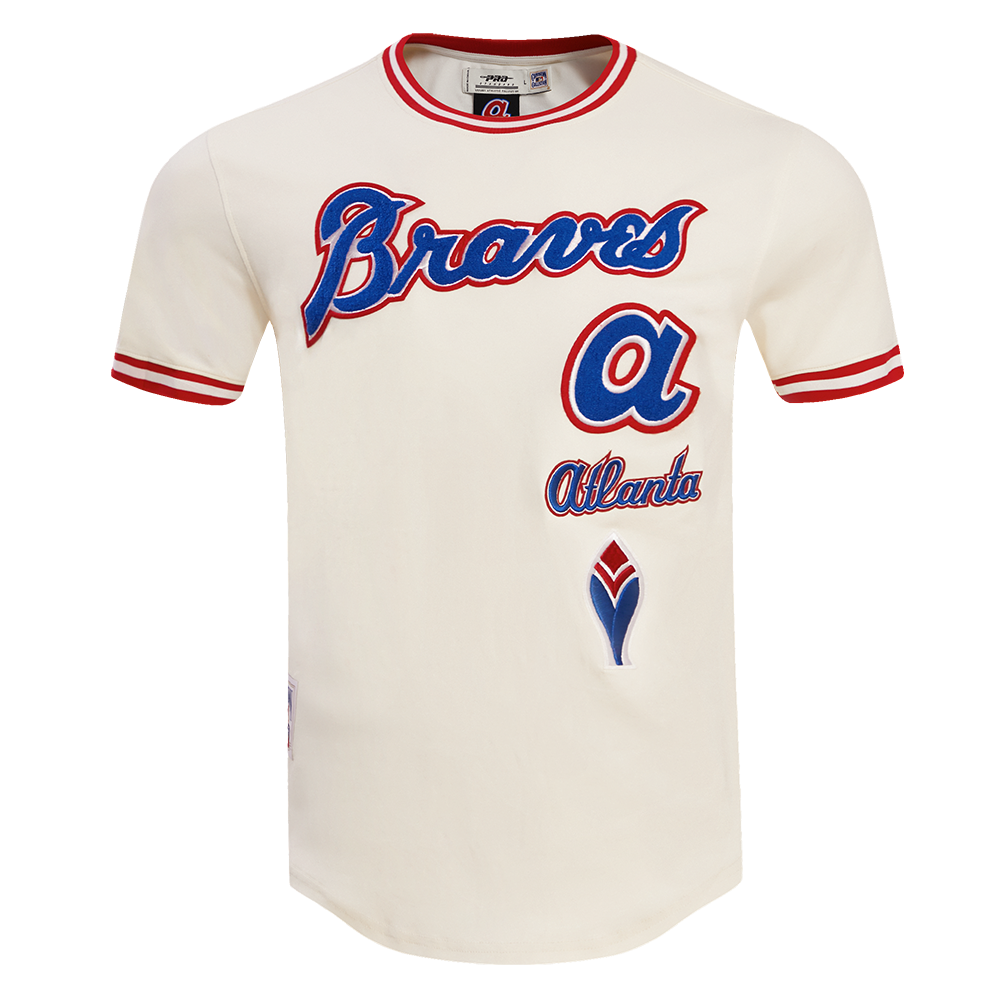 MLB ATLANTA BRAVES RETRO CLASSIC HAUT POUR HOMME (COQUILLE D'ŒUF/ROUGE)