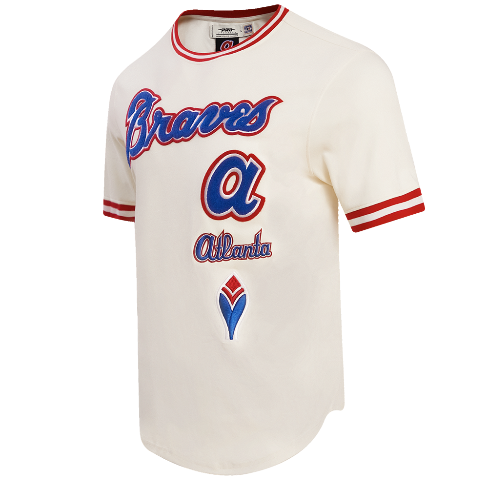 MLB ATLANTA BRAVES RETRO CLASSIC HAUT POUR HOMME (COQUILLE D'ŒUF/ROUGE)