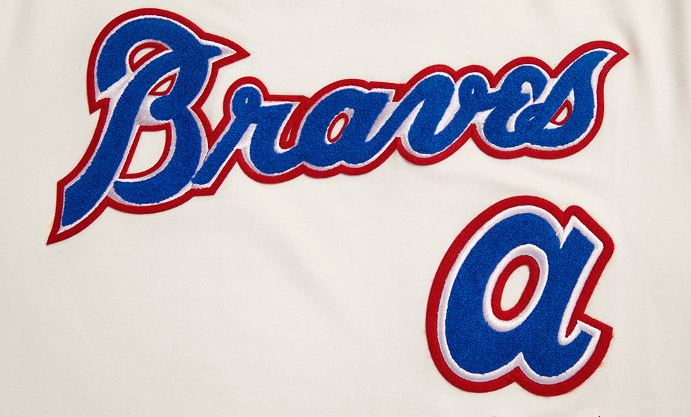 MLB ATLANTA BRAVES RETRO CLASSIC HAUT POUR HOMME (COQUILLE D'ŒUF/ROUGE)