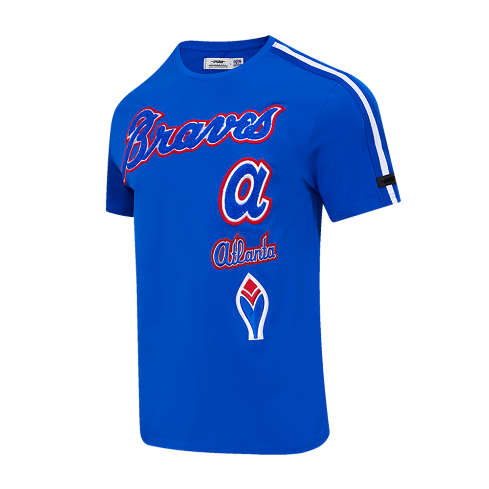 MLB ATLANTA BRAVES RETRO CLASSIC MEN'S STRIPED TOP (ROYAL BLUE/RED)