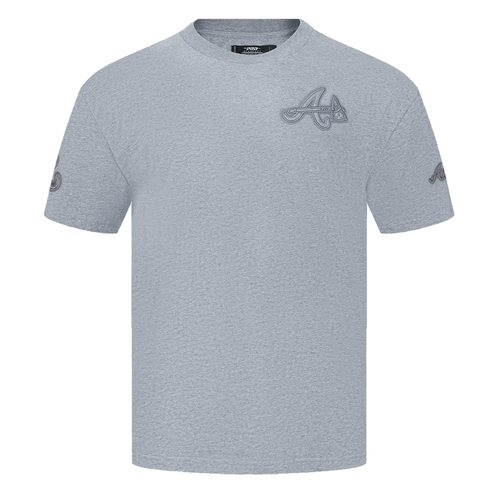 MLB ATLANTA BRAVES NEUTRAL HAUT EN JERSEY DE COTON À ÉPAULES TOMBANTES POUR HOMME (GRIS CHINÉ FONCÉ)