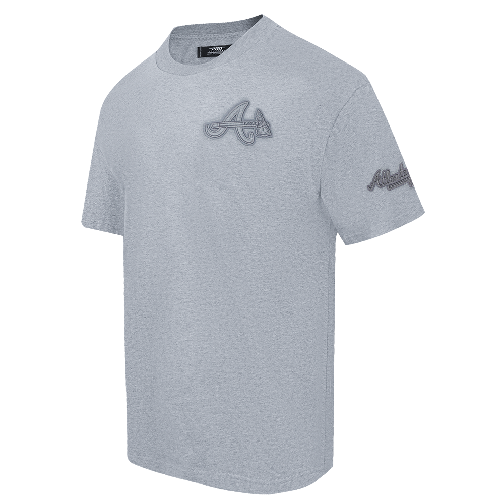 MLB ATLANTA BRAVES NEUTRAL HAUT EN JERSEY DE COTON À ÉPAULES TOMBANTES POUR HOMME (GRIS CHINÉ FONCÉ)