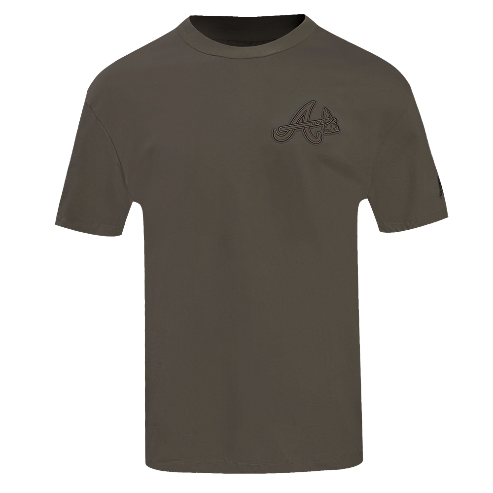 MLB ATLANTA BRAVES NEUTRAL HAUT À ÉPAULES TOMBANTES POUR HOMME (TAUPE FONCÉ)