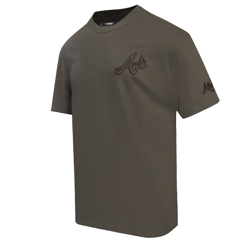 MLB ATLANTA BRAVES NEUTRAL HAUT À ÉPAULES TOMBANTES POUR HOMME (TAUPE FONCÉ)