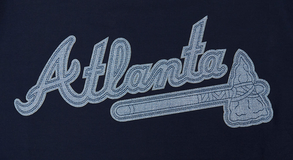 MLB ATLANTA BRAVES VARSITY BLUES HAUT EN JERSEY SIMPLE POUR HOMME (MARINE MINUIT)