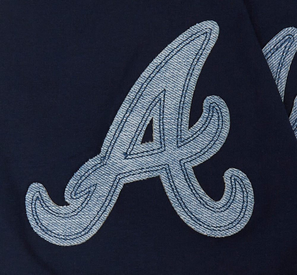 MLB ATLANTA BRAVES VARSITY BLUES HAUT EN JERSEY SIMPLE POUR HOMME (MARINE MINUIT)