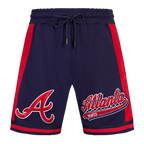 MLB ATLANTA BRAVES SCRIPT TAIL SHORT EN MAILLE DOUBLE 2.0 POUR HOMME (MARINE MINUIT/ROUGE/MARINE MINUIT)