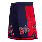 MLB ATLANTA BRAVES SCRIPT TAIL SHORT EN MAILLE DOUBLE 2.0 POUR HOMME (MARINE MINUIT/ROUGE/MARINE MINUIT)