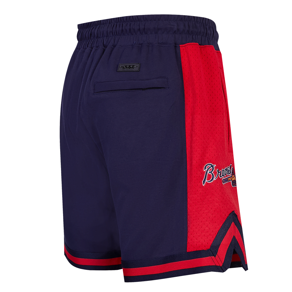 MLB ATLANTA BRAVES SCRIPT TAIL SHORT EN MAILLE DOUBLE 2.0 POUR HOMME (MARINE MINUIT/ROUGE/MARINE MINUIT)