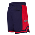 MLB ATLANTA BRAVES SCRIPT TAIL SHORT EN MAILLE DOUBLE 2.0 POUR HOMME (MARINE MINUIT/ROUGE/MARINE MINUIT)