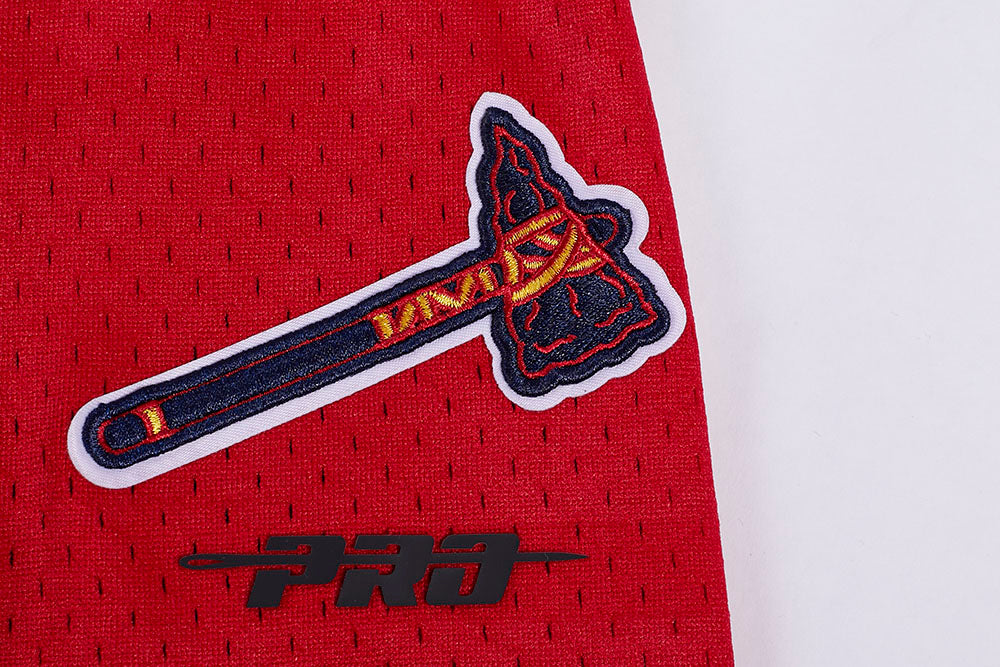 MLB ATLANTA BRAVES SCRIPT TAIL SHORT EN MAILLE DOUBLE 2.0 POUR HOMME (MARINE MINUIT/ROUGE/MARINE MINUIT)