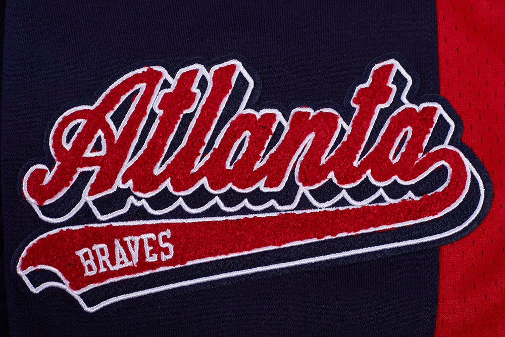 MLB ATLANTA BRAVES SCRIPT TAIL SHORT EN MAILLE DOUBLE 2.0 POUR HOMME (MARINE MINUIT/ROUGE/MARINE MINUIT)