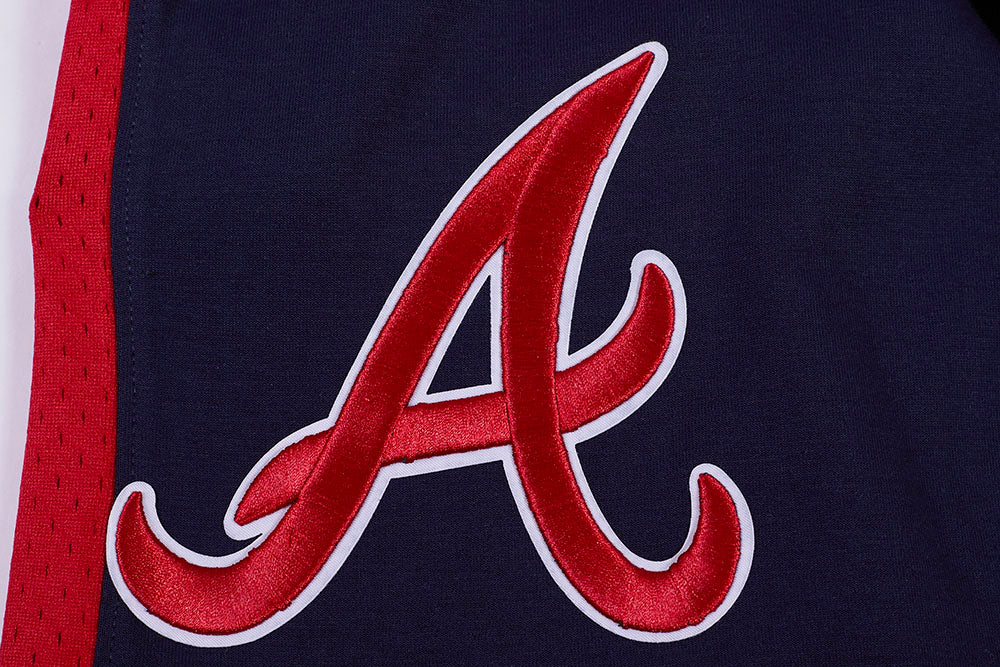 MLB ATLANTA BRAVES SCRIPT TAIL SHORT EN MAILLE DOUBLE 2.0 POUR HOMME (MARINE MINUIT/ROUGE/MARINE MINUIT)