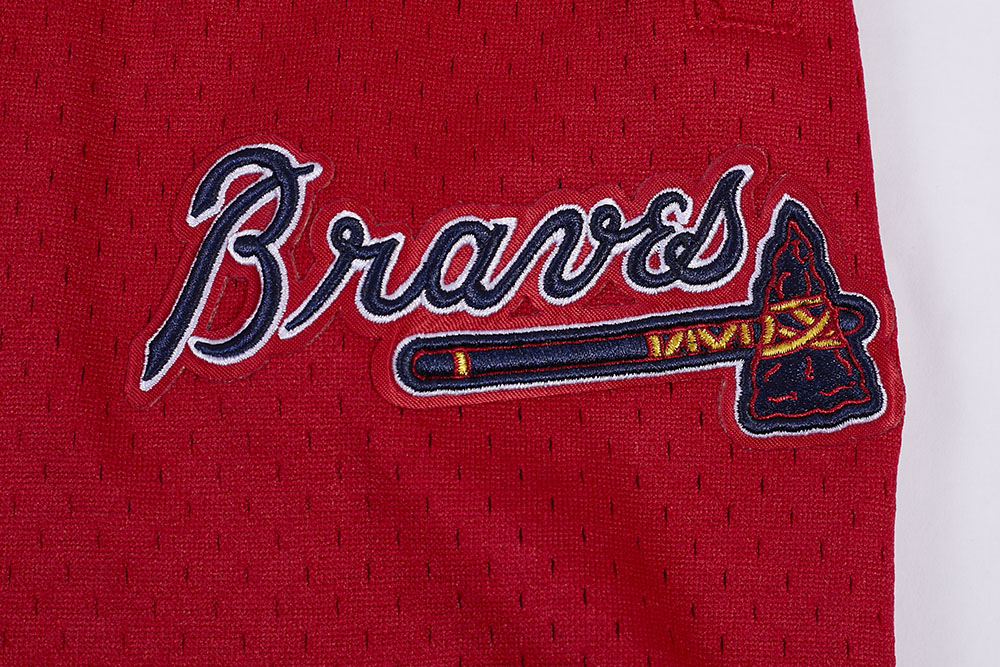 MLB ATLANTA BRAVES SCRIPT TAIL SHORT EN MAILLE DOUBLE 2.0 POUR HOMME (MARINE MINUIT/ROUGE/MARINE MINUIT)
