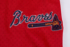 MLB ATLANTA BRAVES SCRIPT TAIL SHORT EN MAILLE DOUBLE 2.0 POUR HOMME (MARINE MINUIT/ROUGE/MARINE MINUIT)