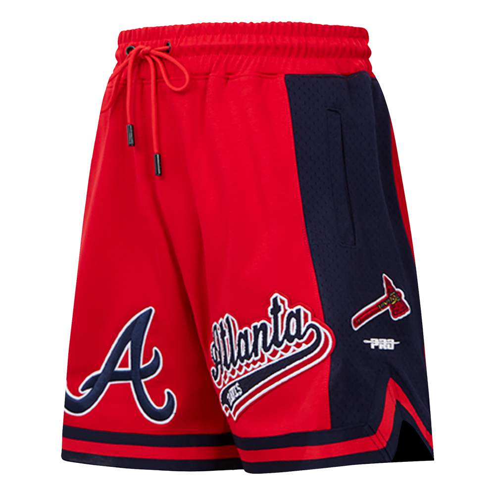 MLB ATLANTA BRAVES SCRIPT TAIL SHORT EN MAILLE DOUBLE 2.0 POUR HOMME (ROUGE/MARINE MINUIT/ROUGE)