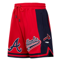 MLB ATLANTA BRAVES SCRIPT TAIL SHORT EN MAILLE DOUBLE 2.0 POUR HOMME (ROUGE/MARINE MINUIT/ROUGE)