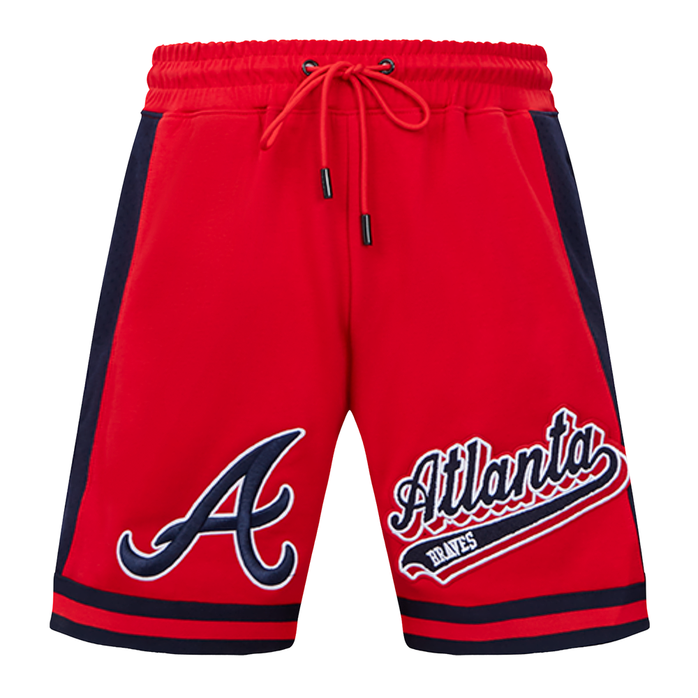 MLB ATLANTA BRAVES SCRIPT TAIL SHORT EN MAILLE DOUBLE 2.0 POUR HOMME (ROUGE/MARINE MINUIT/ROUGE)