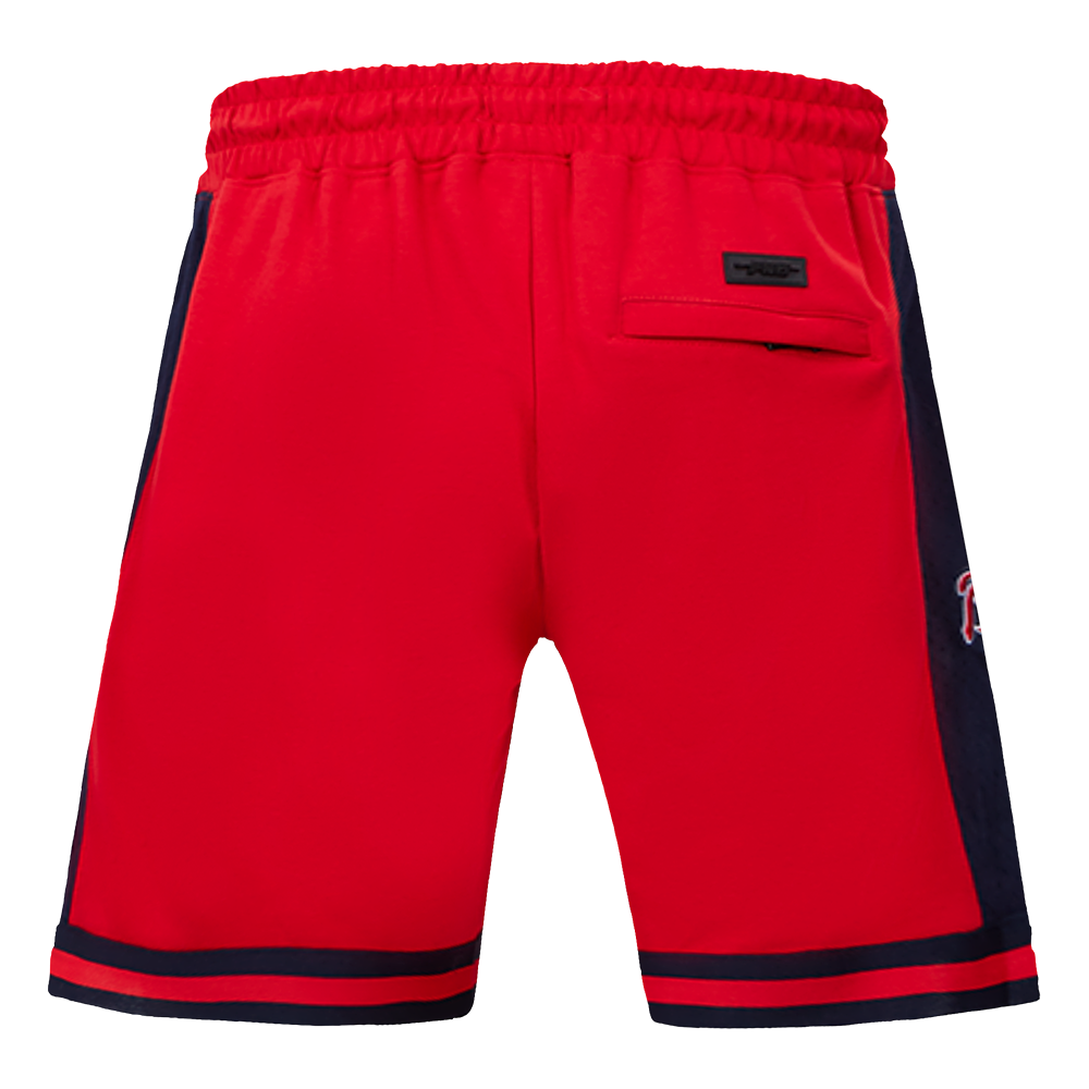 MLB ATLANTA BRAVES SCRIPT TAIL SHORT EN MAILLE DOUBLE 2.0 POUR HOMME (ROUGE/MARINE MINUIT/ROUGE)