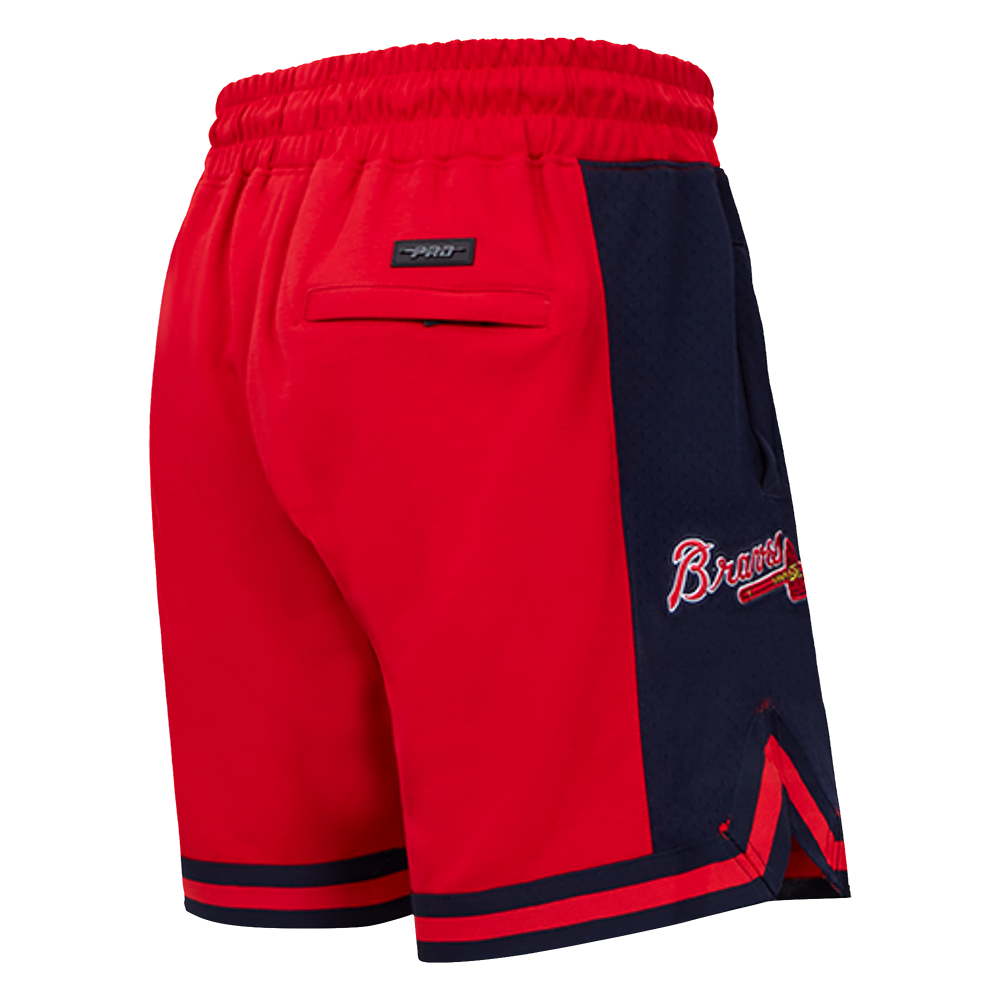 MLB ATLANTA BRAVES SCRIPT TAIL SHORT EN MAILLE DOUBLE 2.0 POUR HOMME (ROUGE/MARINE MINUIT/ROUGE)
