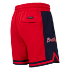 MLB ATLANTA BRAVES SCRIPT TAIL SHORT EN MAILLE DOUBLE 2.0 POUR HOMME (ROUGE/MARINE MINUIT/ROUGE)